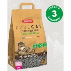 Litière Ecologique En Papier Recycle Pure Pour Chat Zolux - 5l