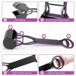 HEGUYEY Pelle Ramasse Crottes, 28cm Pelles Ramasse Crottes Pour Chiens Et Chat Pet, Poignée Facile à Presser Et Ressors Haute Tension -Promos Litière et bac à litière Magasin 59335560 3