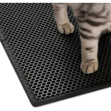CATHERINE Tapis Litière Chat Bac à Litière Pour Chats, Imperméable Non Toxique EVA,Double Couche En Nid D'abeille Design (60x46 Cm, Noir) 7 CATHERINE Tapis Litière Chat Bac à Litière Pour Chats, Imperméable Non Toxique EVA,Double Couche En Nid D'abeille Design (60x46 Cm, Noir) – Image 5