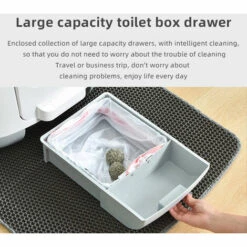 LIFCAUSAL Bac à Litière Pour Chat Autonettoyant, Toilette Automatique Pour Chat Entièrement Fermée Avec Interrupteur Tactile Anti-pincement, Facile à Nettoyer Par Un Bouton, Capot étanche Bac à Litière Automatique Pour Chats De Moins De 7,5 Kg 10 LIFCAUSAL Bac à Litière Pour Chat Autonettoyant, Toilette Automatique Pour Chat Entièrement Fermée Avec Interrupteur Tactile Anti-pincement, Facile à Nettoyer Par Un Bouton, Capot étanche Bac à Litière Automatique Pour Chats De Moins De 7,5 Kg -Promos Litière et bac à litière Magasin 59718611 4