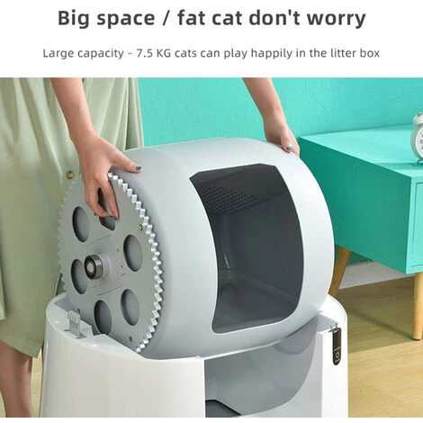 LIFCAUSAL Bac à Litière Pour Chat Autonettoyant, Toilette Automatique Pour Chat Entièrement Fermée Avec Interrupteur Tactile Anti-pincement, Facile à Nettoyer Par Un Bouton, Capot étanche Bac à Litière Automatique Pour Chats De Moins De 7,5 Kg 7 LIFCAUSAL Bac à Litière Pour Chat Autonettoyant, Toilette Automatique Pour Chat Entièrement Fermée Avec Interrupteur Tactile Anti-pincement, Facile à Nettoyer Par Un Bouton, Capot étanche Bac à Litière Automatique Pour Chats De Moins De 7,5 Kg – Image 5