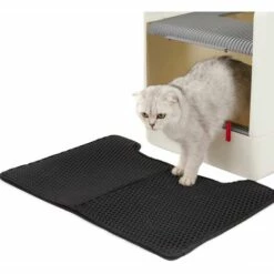 LIFCAUSAL Tapis De Litière Pour Chat Tapis Pliable Double Couche Pour Litière