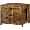 Niche Pour Chat, Maison De Toilettes Pour Chat Avec Doubles Portes HOOBRO EBF036MW01 - Marron Rustique -Promos Litière et bac à litière Magasin 59856607 1