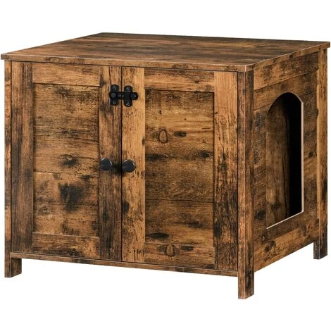 Niche Pour Chat, Maison De Toilettes Pour Chat Avec Doubles Portes HOOBRO EBF036MW01 - Marron Rustique 3 Niche Pour Chat, Maison De Toilettes Pour Chat Avec Doubles Portes HOOBRO EBF036MW01 - Marron Rustique