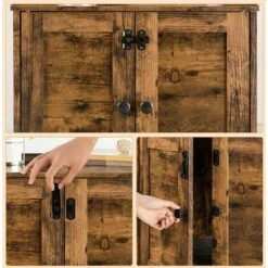 Niche Pour Chat, Maison De Toilettes Pour Chat Avec Doubles Portes HOOBRO EBF036MW01 - Marron Rustique 10 Niche Pour Chat, Maison De Toilettes Pour Chat Avec Doubles Portes HOOBRO EBF036MW01 - Marron Rustique -Promos Litière et bac à litière Magasin 59856607 4