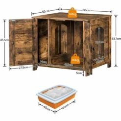 Niche Pour Chat, Maison De Toilettes Pour Chat Avec Doubles Portes HOOBRO EBF036MW01 - Marron Rustique 11 Niche Pour Chat, Maison De Toilettes Pour Chat Avec Doubles Portes HOOBRO EBF036MW01 - Marron Rustique -Promos Litière et bac à litière Magasin 59856607 5