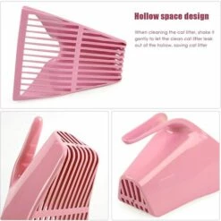 MINKUROW Pelle à Litière Pour Chat, Pelle à Litière En Plastique, Pelle à Déjections Canines Pour Chat, Outil De Nettoyage Du Sable（rose） -Promos Litière et bac à litière Magasin 59868002 3
