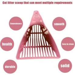 MINKUROW Pelle à Litière Pour Chat, Pelle à Litière En Plastique, Pelle à Déjections Canines Pour Chat, Outil De Nettoyage Du Sable（rose） -Promos Litière et bac à litière Magasin 59868002 4