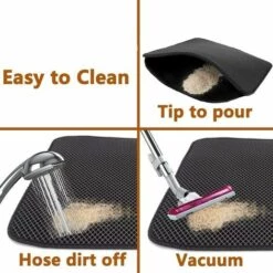 LYCXAMES Tapis Pour Bac à Litière Double Couche Tapis De Litière 40 X 50cm Pliable Etanche Antidérapant Facile à Nettoyer (Noir) -Promos Litière et bac à litière Magasin 59951814 4