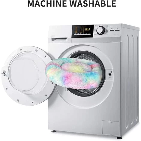 DENUOTOP Paniers Chat Chiens Lit Paniers Rond De 60 Cm, Coussin Animaux Donut De Compagnie Lavable Et Chaud Super Doux Et Confortable Pour Petits Chiens Et Chats - Coloré 5 DENUOTOP Paniers Chat Chiens Lit Paniers Rond De 60 Cm, Coussin Animaux Donut De Compagnie Lavable Et Chaud Super Doux Et Confortable Pour Petits Chiens Et Chats - Coloré – Image 3