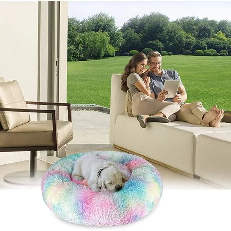 DENUOTOP Paniers Chat Chiens Lit Paniers Rond De 60 Cm, Coussin Animaux Donut De Compagnie Lavable Et Chaud Super Doux Et Confortable Pour Petits Chiens Et Chats - Coloré 7 DENUOTOP Paniers Chat Chiens Lit Paniers Rond De 60 Cm, Coussin Animaux Donut De Compagnie Lavable Et Chaud Super Doux Et Confortable Pour Petits Chiens Et Chats - Coloré – Image 5