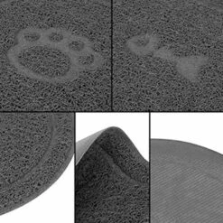 ROSIER Tapis D'alimentation En Silicone Pour Animaux, Tapis Pour Gamelles De Chien Tapis D'alimentation PVC Résistant Imperméable Pour Animaux De Compagnie Pour Chat Et Chien Gris, 46*26cm——VEBTles -Promos Litière et bac à litière Magasin 60186268 3