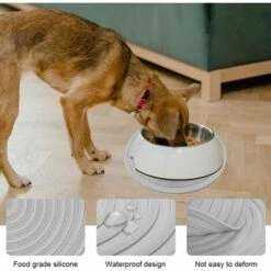 ROSIER 1 PCS Tapis Gamelle Chien Pour Chien Chat Tapis Portable En Silicone Set De Table En Silicone Pour Animal Domestique Animal De Compagnie Alimentaire éTanche Mat Aliment Chien Placemat，gris 24*0.35cm——VEBTles -Promos Litière et bac à litière Magasin 60186273 3