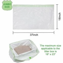 ROSIER Paquet De 7 Sacs à Litière Pour Chat Cordons Sacs à Litière Filtrants Avec Cordons De Serrage Doublures Résistantes Aux Griffures Poignées Pour Pour Chats Chiens Nettoyage Du Bac à Litière (blanc, 940*547mm)——VEBTles -Promos Litière et bac à litière Magasin 60186277 2