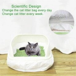 ROSIER Paquet De 7 Sacs à Litière Pour Chat Cordons Sacs à Litière Filtrants Avec Cordons De Serrage Doublures Résistantes Aux Griffures Poignées Pour Pour Chats Chiens Nettoyage Du Bac à Litière (blanc, 940*547mm)——VEBTles -Promos Litière et bac à litière Magasin 60186277 4