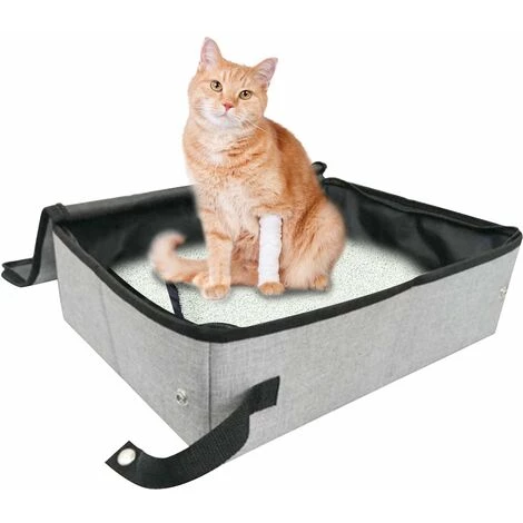 LIFCAUSAL Litière Pour Chat De Voyage Boîte à Litière Portable Pour Chat Avec Couvercle Pliable étanche Pour Les Voyages En Plein Air 4 LIFCAUSAL Litière Pour Chat De Voyage Boîte à Litière Portable Pour Chat Avec Couvercle Pliable étanche Pour Les Voyages En Plein Air – Image 2