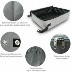 LIFCAUSAL Litière Pour Chat De Voyage Boîte à Litière Portable Pour Chat Avec Couvercle Pliable étanche Pour Les Voyages En Plein Air 11 LIFCAUSAL Litière Pour Chat De Voyage Boîte à Litière Portable Pour Chat Avec Couvercle Pliable étanche Pour Les Voyages En Plein Air -Promos Litière et bac à litière Magasin 60449239 5