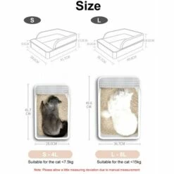 LIFCAUSAL Litière Pour Chat Semi-fermée Bac à Litière Amovible Anti-éclaboussures Non Collant Kitty Litière Pour Chat Avec Pelle 8 LIFCAUSAL Litière Pour Chat Semi-fermée Bac à Litière Amovible Anti-éclaboussures Non Collant Kitty Litière Pour Chat Avec Pelle -Promos Litière et bac à litière Magasin 60492984 2