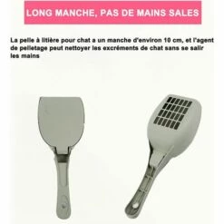HEGUYEY Pelle à Litière Avec Couvercle Pelle à Litière Pour Chat Pelle Litiere Chat Pelle à Ordures Antiadhésive Pour Filtration Rapide 25,5 * 9,9 Cm -Promos Litière et bac à litière Magasin 61308441 5