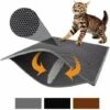 OUSUDELA Tapis Litière Chat Double Couche Pliable, Tapis Bac à Litière Pour Chats Grand Trou En Forme De Diamant, Tapis De Toilette Chat Imperméable Antidérapant, Facile à Nettoyer (noir) -Promos Litière et bac à litière Magasin 61355843 1