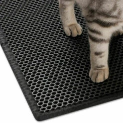 OUSUDELA Tapis Litière Chat Double Couche Pliable, Tapis Bac à Litière Pour Chats Grand Trou En Forme De Diamant, Tapis De Toilette Chat Imperméable Antidérapant, Facile à Nettoyer (noir) 10 OUSUDELA Tapis Litière Chat Double Couche Pliable, Tapis Bac à Litière Pour Chats Grand Trou En Forme De Diamant, Tapis De Toilette Chat Imperméable Antidérapant, Facile à Nettoyer (noir) -Promos Litière et bac à litière Magasin 61355843 4
