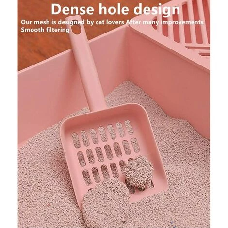 EINEMGELD Pelle à Litière Pour Chat Avec Support En Plastique Fournitures De Nettoyage Animal Tamisage Scooper Poignée Confortable Hygiènes Pelle à Litière 4 EINEMGELD Pelle à Litière Pour Chat Avec Support En Plastique Fournitures De Nettoyage Animal Tamisage Scooper Poignée Confortable Hygiènes Pelle à Litière – Image 2