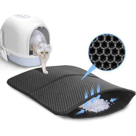 MEZHENG Tapis Litière Chat Pliable 60x45cm Bac à Litière Pour Chats, Imperméable Non Toxique EVA, Double Couche En Nid D'abeille Design Non-Slip Cat Litter Mat 3 MEZHENG Tapis Litière Chat Pliable 60x45cm Bac à Litière Pour Chats, Imperméable Non Toxique EVA, Double Couche En Nid D'abeille Design Non-Slip Cat Litter Mat