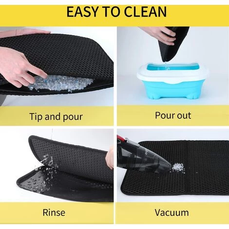 MEZHENG Tapis Litière Chat Pliable 60x45cm Bac à Litière Pour Chats, Imperméable Non Toxique EVA, Double Couche En Nid D'abeille Design Non-Slip Cat Litter Mat 5 MEZHENG Tapis Litière Chat Pliable 60x45cm Bac à Litière Pour Chats, Imperméable Non Toxique EVA, Double Couche En Nid D'abeille Design Non-Slip Cat Litter Mat – Image 3