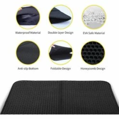 MEZHENG Tapis Litière Chat Pliable 60x45cm Bac à Litière Pour Chats, Imperméable Non Toxique EVA, Double Couche En Nid D'abeille Design Non-Slip Cat Litter Mat 10 MEZHENG Tapis Litière Chat Pliable 60x45cm Bac à Litière Pour Chats, Imperméable Non Toxique EVA, Double Couche En Nid D'abeille Design Non-Slip Cat Litter Mat -Promos Litière et bac à litière Magasin 62342503 4