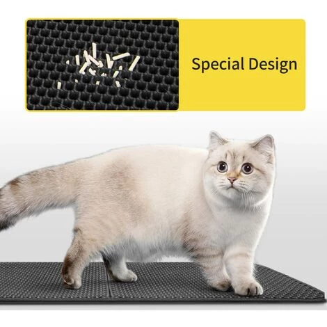 MEZHENG Tapis Litière Chat Pliable 60x45cm Bac à Litière Pour Chats, Imperméable Non Toxique EVA, Double Couche En Nid D'abeille Design Non-Slip Cat Litter Mat 7 MEZHENG Tapis Litière Chat Pliable 60x45cm Bac à Litière Pour Chats, Imperméable Non Toxique EVA, Double Couche En Nid D'abeille Design Non-Slip Cat Litter Mat – Image 5