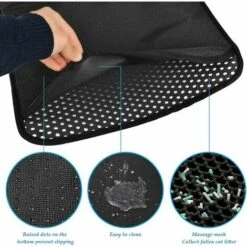 Fournitures Pour Animaux De Compagnie Tapis De Nettoyage Pliable Pour Chat Qui Fuit De Sable (trou Carré Noir M 46 * 60 Pliable),HANBING -Promos Litière et bac à litière Magasin 63784078 3