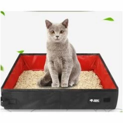 SINCèREETALI Litière Pour Chat Pliable Et Portable Légère, Imperméable Et Facile à Nettoyer, Toilette Pour Chat Pour Les Voyages