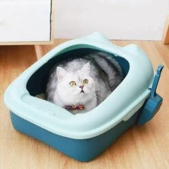 MEZHENG Grand Litière Pour Chats Bac, Renverser Boîte Qualité Toilettes Pour Litière Nettoyage Facile Boîte Pan, 51 * 41,5 * 17cm,C -Promos Litière et bac à litière Magasin 63891364 3