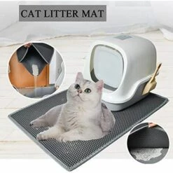 LYCXAMES Tapis De Litière Pour Chat, Pliable Double Couche Nid D'abeille étanche Chat Mangeoire Tapis De Protection De Sol Et Tapis Facile à Nettoyer (40 * 50cm) -Promos Litière et bac à litière Magasin 63921428 2