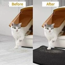 LYCXAMES Tapis De Litière Pour Chat, Pliable Double Couche Nid D'abeille étanche Chat Mangeoire Tapis De Protection De Sol Et Tapis Facile à Nettoyer (40 * 50cm) -Promos Litière et bac à litière Magasin 63921428 5