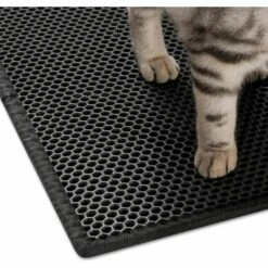 BENOBBY KIDS Tapis Litière Chat Bac à Litière Pour Chats, Imperméable Non Toxique EVA,Double Couche En Nid D'abeille Design (40x50 Cm, Noir) -Promos Litière et bac à litière Magasin 63938877 4