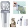 MERKMAK Pelle A Litiere Pour Chat Scooper Support De Pelle Profond Detachable Integre Avec 1 Rouleaux De Sacs A Dechets Avec Tamis A Caca