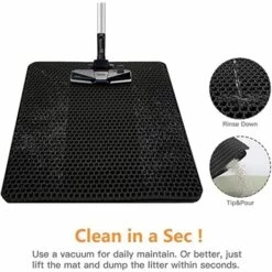 RHAFAYRE Tapis Litière Chat,Tapis De Litière Pour Chats,Tapis Litière Chat Bac à Litière Pour Chats,Double Couche En Nid D'abeille Design Non-Slip Cat Litter Mat (40x50) -Promos Litière et bac à litière Magasin 64099074 4