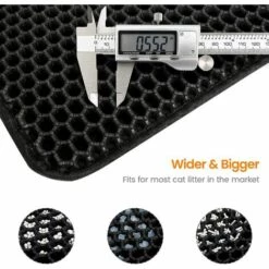 RHAFAYRE Conlun Tapis Litiere Chat , Conception En Nid D'abeille Double Couche, Matériau Résistant à L'urine Et à L'eau, Contrôle De La Dispersion Tapis Pour Chat (58×42cm) -Promos Litière et bac à litière Magasin 64099331 5