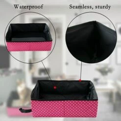KAEJYIUT Litière Pliable Portable Pour Chat, Bac à Litière Générique Imperméable, Propre Et Doux Pour Un Usage Domestique Extérieur, Rose, L -Promos Litière et bac à litière Magasin 64703869 3