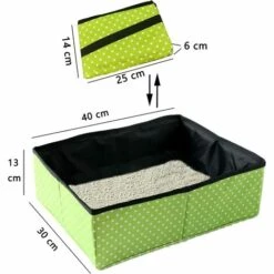 KAEJYIUT Litière Portable Pour Chat - Portable - Pliable Imperméable Doux Pour La Maison Ou L'extérieur, Vert, L -Promos Litière et bac à litière Magasin 64703870 2