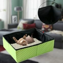 KAEJYIUT Litière Portable Pour Chat - Portable - Pliable Imperméable Doux Pour La Maison Ou L'extérieur, Vert, L -Promos Litière et bac à litière Magasin 64703870 4