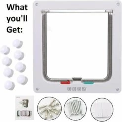 KAEJYIUT Chatière à Fermeture Magnétique 4 Positions Pour Chats Et Chiens De Petite Taille-S -Promos Litière et bac à litière Magasin 64703895 5