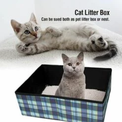 KAEJYIUT Litiere Pour Chat Pliant, Bassin De Sable Pour Chat Est Facile à Transporter Et Nettoyer，pour Famille-voyage-camping-car，Vous Pouvez Aussi Comme Un Nid Pour Animaux De Compagnie, 39x29x14cm -Promos Litière et bac à litière Magasin 64703900 2