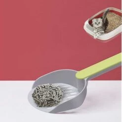 LTS FAFA Pelle à Litière En Plastique Pour Chat Pour La Plupart Des Types De Litière Pour Chat, Litière Pour Chat Et Support De Pelle, Durable Et Facile à Nettoyer (gris Vert) -Promos Litière et bac à litière Magasin 64771672 5