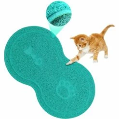 LLOVE Tapis Litiere Chat 46*26cm Tapis De Toilette Chat Imperméable Antidérapant, Tapis De Litière Pour Chat Facile à Nettoyer Pets Tapis De Litière Antidérapant Pour Chien/Chat-vert
