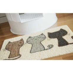 LLOVE Tapis De Litière Pour Chats, Tapis En PVC, Imperméable Et Antidérapant, Idéal Comme Tapis à Gamelles Pour Chats, Chiens, Chiots -Promos Litière et bac à litière Magasin 64869793 4