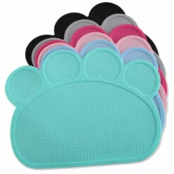 LLOVE Tapis De Litière En Silicone En Forme De Patte Pour Chat Motif Chat Bleu Marine 40 X 30 Cm -Promos Litière et bac à litière Magasin 64869804 4
