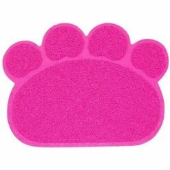 LLOVE Tapis Pour Bac à Litière, Tapis De Litière Pour Chat Plat Bol D'alimentation Pour Nourriture Tapis De Nettoyage 30 * 40cm (Rose)