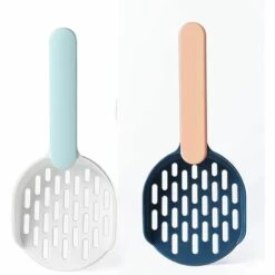 PERLE RARE Pelle à Litière Pour Chat Et Chat - Outil De Nettoyage En Plastique ABS De Qualité Supérieure - Durable Et Facile à Nettoyer - 2 Pièce (bleu Marine/blanc)